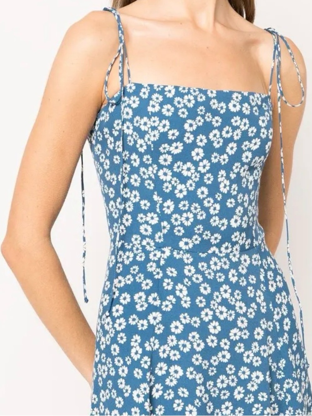 Reformation Presley Floral Print Mini Dress Blue/White Size 12